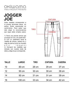 PANTALON JOGGER CARGO JOE NEGRO OKIWAMA TALLE 10 UNISEX - tienda online