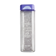 Botella de plástico cuadrada estampada - comprar online