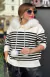 Sweater Importado Abrigo Rayado Pompones - comprar online