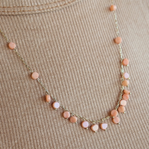 Colar Outono Laranja com Pedrinhas - comprar online