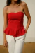 Top Peplum Alfaiataria Rodes - Vermelho - comprar online