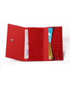 Billetera plegada roja en internet