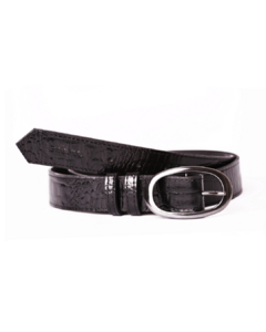 Cinturon negro crocco peltre