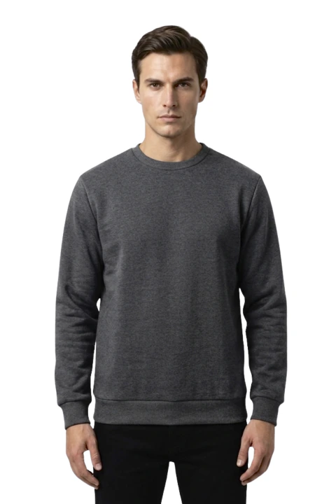 BLUSA BÁSICA MOLETOM CINZA ESCURO