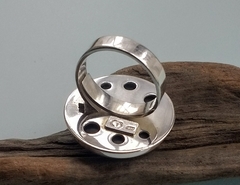 Anillo de Plata 925 con Obsidiana Manto Huichol - comprar online