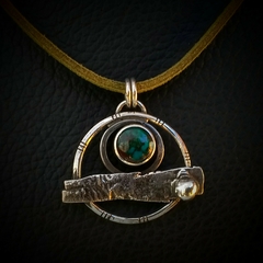 Colgante de Plata 925 con texturas y Crisocola