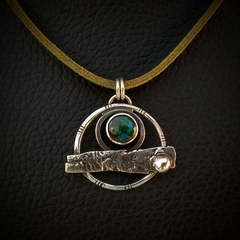 Imagen de Colgante de Plata 925 con texturas y Crisocola