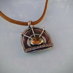 Colgante de Plata 925 y cobre con Topacio imperial - tienda online