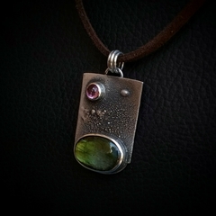 Imagen de Colgante de Plata 925 con Labradorita y Turmalina rosa