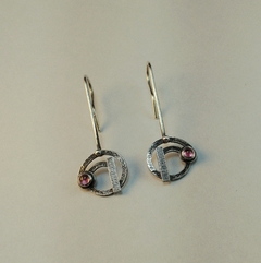 Aros de Plata 925 con Turmalina rosa - De la Guarda Joyería