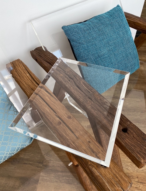 Bandeja Base Acrílico Cristal Bisoté 25 mm tO.u