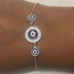 PULSERA OJO TURCO PAVE CRISTAL y AZUL - comprar online