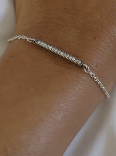 BARRA CIRCONITAS CRISTAL PERFIL DE CORAZONES ESTILO PAND