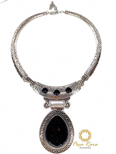 Colar alpaca e pedra estrela by Peça Rara