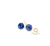 Brinco folheado bolinha pedra lápis lazuli facetada by Peça Rara