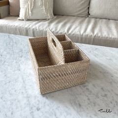 Portacubiertos Rattan Blanco - Culldeco