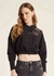 BLUSÃO MOLETOM CROPPED COM CAPUZ E LANTEJOULAS