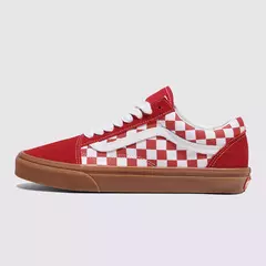 OLD SKOOL FAT LACE CHECKER BLACK-RED