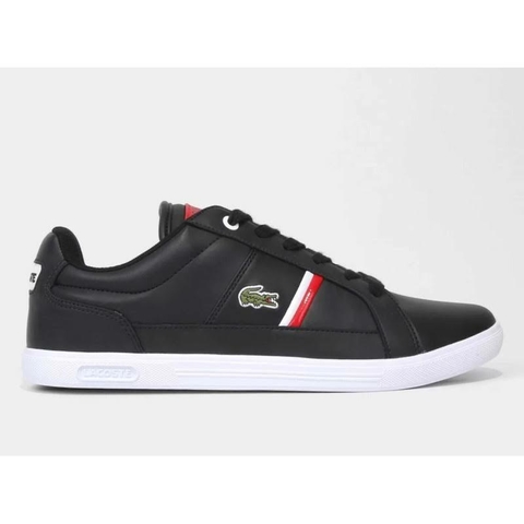 LACOSTE EUROPA- PRETO/BRANCO/VERMELHO