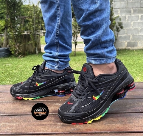 Nike SHOX R4 Supreme-Preto/Colorido