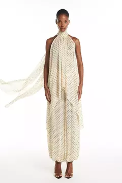 BLUSA GOLA ALTA MULLET GEORGETE POÁ