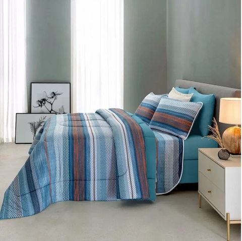 Jogo de lençol Queen 03 peças Vivaldi malha 100% Algodão