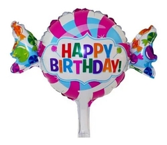 Globo Metalizado Caramelo 55 Cm con Palito