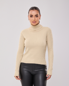 BLUSA CANELADA GOLA ALTA