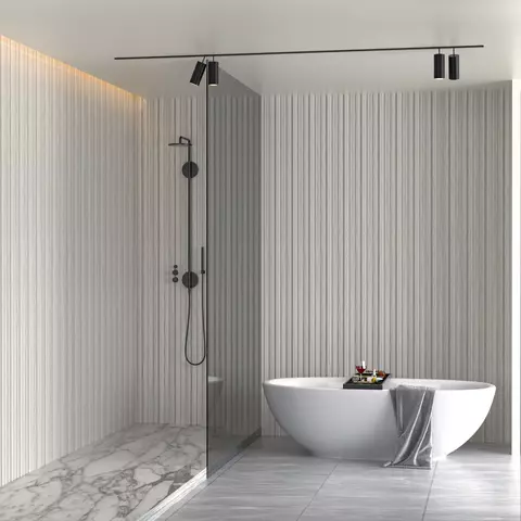 Revestimiento de Pared Intrior Acanalado Gris Onix