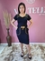 VT381 Vestido Feminino Viscose Moletinho Preto e Dourado Donatela