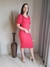 VT400 ​​Vestido Feminino Malha Canelada Cida Coral - comprar online