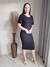 VT400 ​​Vestido Feminino Malha Canelada Cida Preto