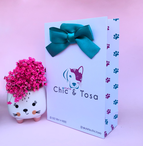 Sacola M2 Alça e Laço em Cetim - 19,5x13x6cm