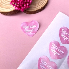 28 Adesivos - Feito com amor!