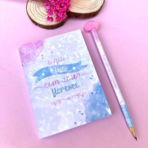 Kit Bloquinho 14x10cm + Lápis Personalizado