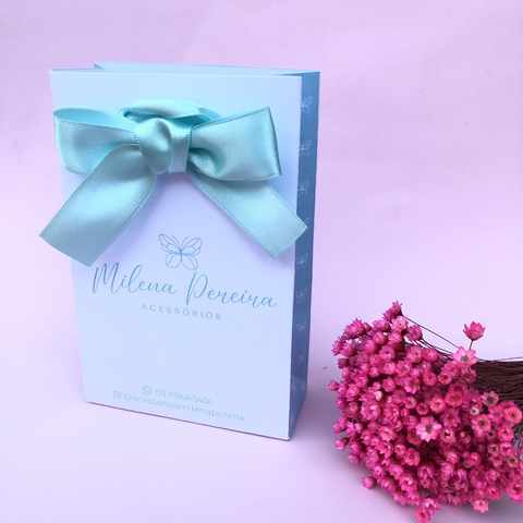 Sacola PP Alça e Laço em Cetim - 14,5x9,5x4cm