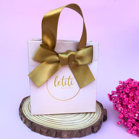 Sacola Mini Alça e Laço em Cetim - 10x9x4cm