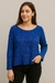 Remera Dama Manga Larga Azul - comprar online