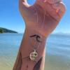 Colar “Eu Amo Praia” Banhado a Prata