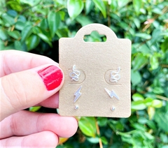Trio de Brincos Boho Banhado a Prata - Ananda Bijoux
