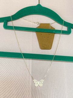 Colar Borboleta Banhado a Prata - comprar online