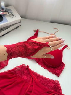 Conjunto Amor Perfeito P | Vermelho - Íntima lingerie | Moda íntima Atacado