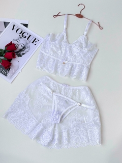 Babydoll Sedução P | Branco - Íntima lingerie | Moda íntima Atacado