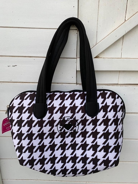 Cartera neoprene blanco y negro