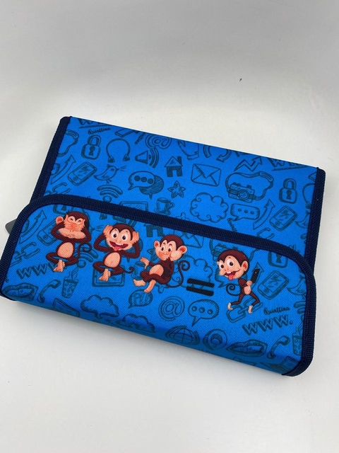 Cartuchera Monkey azul