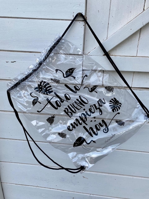 Mochila PVC cordón negro