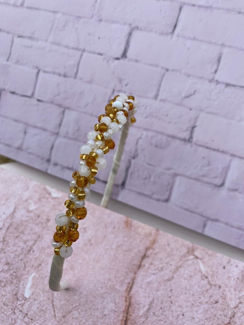 Vinchas perlitas doradas