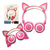 Fone com Fio Orelha de Gato Brilhantes - FGM Shop