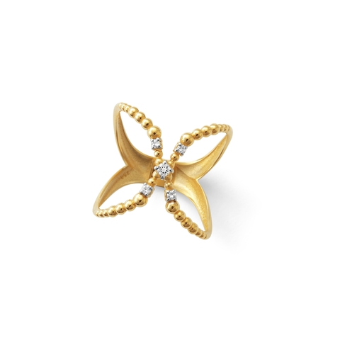 Anel formato X e Esferas - Coleção HYPNOSIS