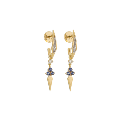 Meia Argola Paus Safiras - Coleção Vegas